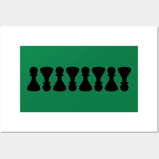 Black And Green Pattern Chessboard Pieces Posters and Art